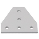 Plato de unión 2020 en T. 5 orificios. Gris