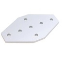 Plato de unión 4040 en X. 7 orificios. Gris