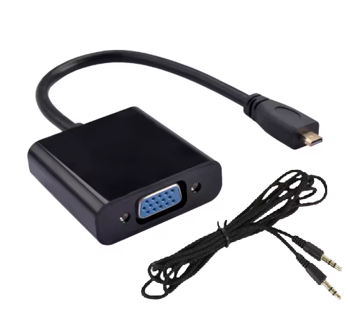 Adaptador micro HDMI a VGA con cable de audio