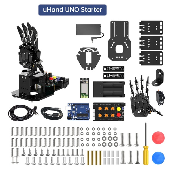 Mano robótica programable uHand UNO. Kit inicial. Hiwonder