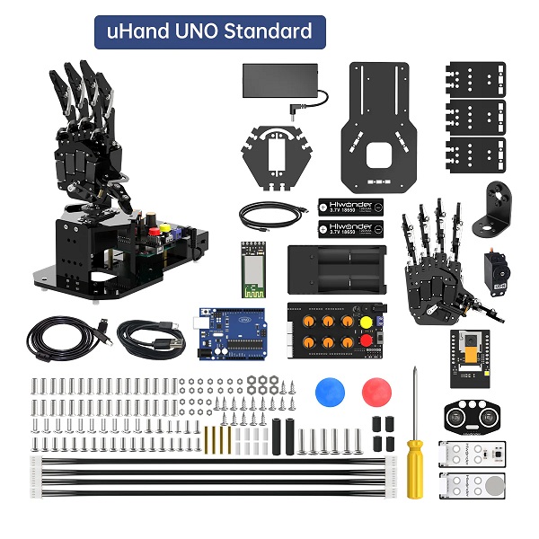 Mano robótica programable uHand UNO. Kit estándar. Hiwonder