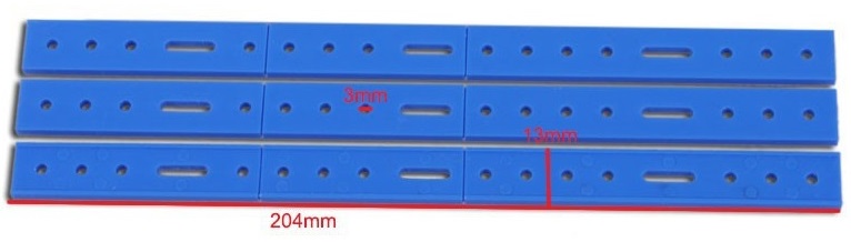Regleta de 3 partes 204mm
