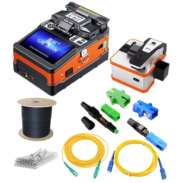 Kit de herramientas para conexión de fibra óptica. Básico