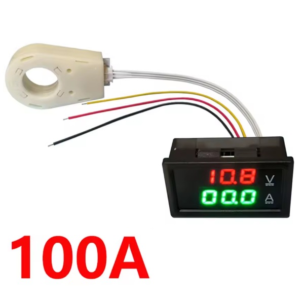 [AMP-DC-300V-100A] Medidor Voltímetro-Amperímetro DC. 300V, 100A