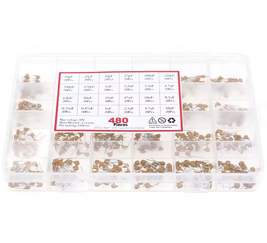 Kit de capacitores cerámicos multicapa. 480 unidades