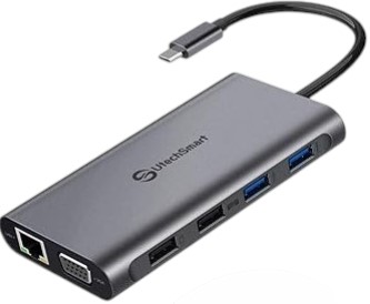 Estación de acoplamiento USB C para monitor doble, UtechSmart 11 en 1