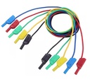 Kit de 5 cables banana a banana aisladas. 20A. 5 colores