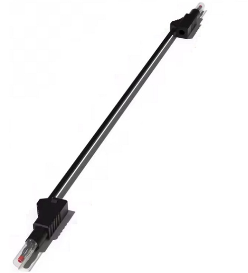 Cable banana a banana con conector aislado retráctil. Negro