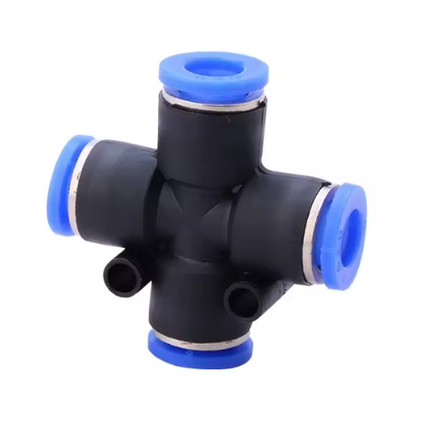 [PZA-4MM] Acople rápido en cruz para tubo de aire de 4mm. PZA