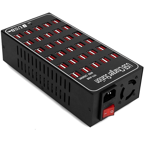 HUB-Cargador USB 60 puertos. 60A, 300W. Negro