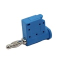 Conector banana aislada. Conexión rápida. Azul