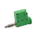 Conector banana aislada. Conexión rápida. Verde