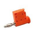 Conector banana aislada. Conexión rápida. Naranja