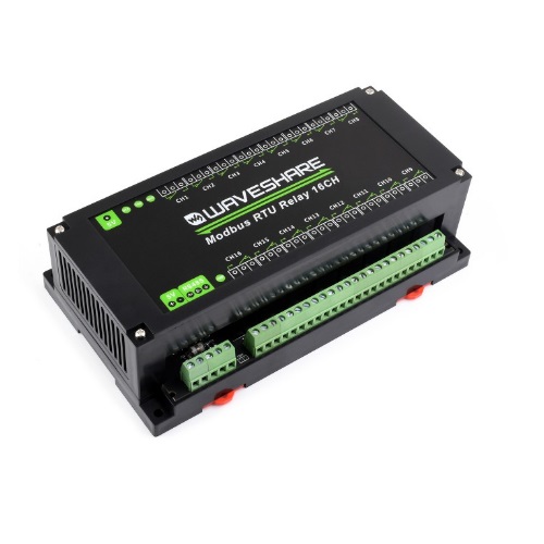 Módulo de relé Modbus RTU de 16 canales, interfaz RS485, con múltiples circuitos de protección de aislamiento