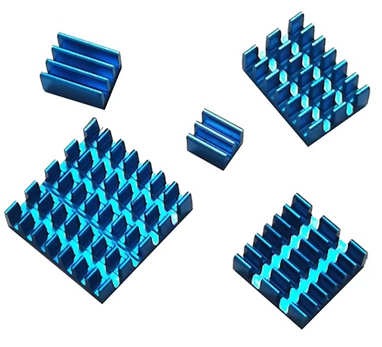 [K-DIS-PI5-C] Kit de 5 disipadores azules de Aluminio para Raspberry Pi 5