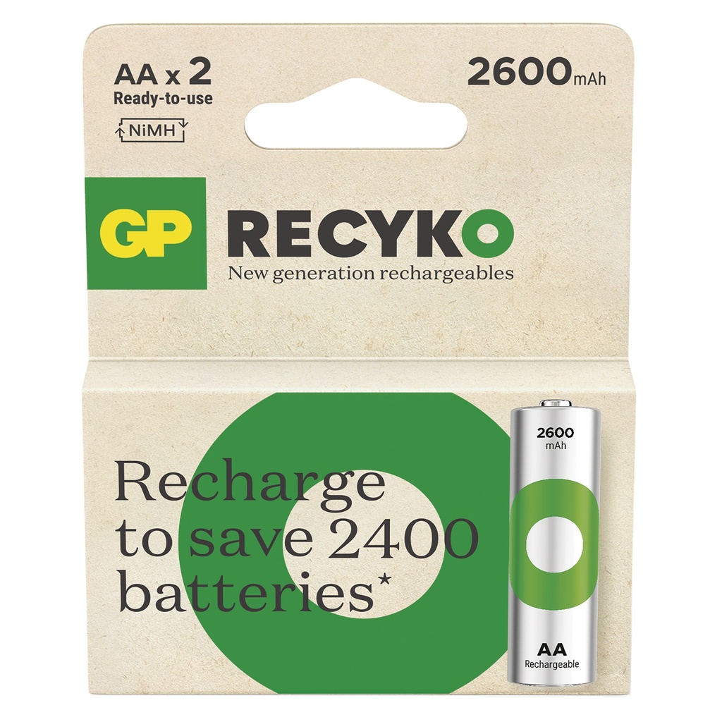 Bateria recargable AA, 1.2V/2600mAh