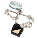 Tercera mano con lupa y soporte para cautín 2.5 Dioptrias