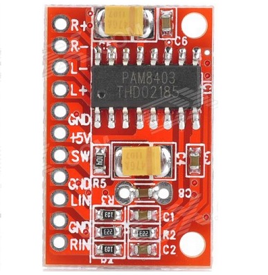 Mini amplificador de audio 3Wx2