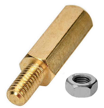 Separador hexagonal M/H M3 con tuerca