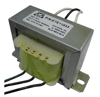 Transformador de voltaje con secundario 12V-0-12V, 2A