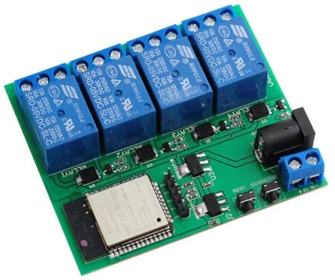 Módulo 4 Relevos 10A con Bluetooth y Wifi