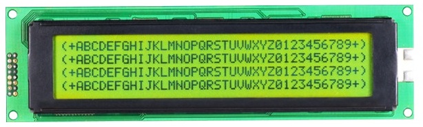 Display LCD 40x4 amarillo-verde