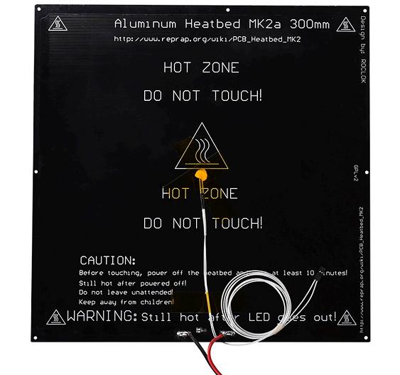 Cama caliente MK2A aluminio cuadrada imp 3D