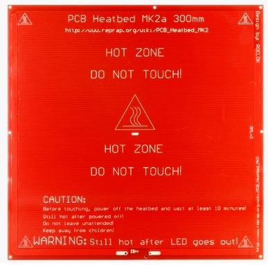 Cama caliente MK2A, cuadrada 30x30 imp 3D