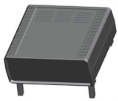 Caja plástica, instrumentación, 230x210x86mm