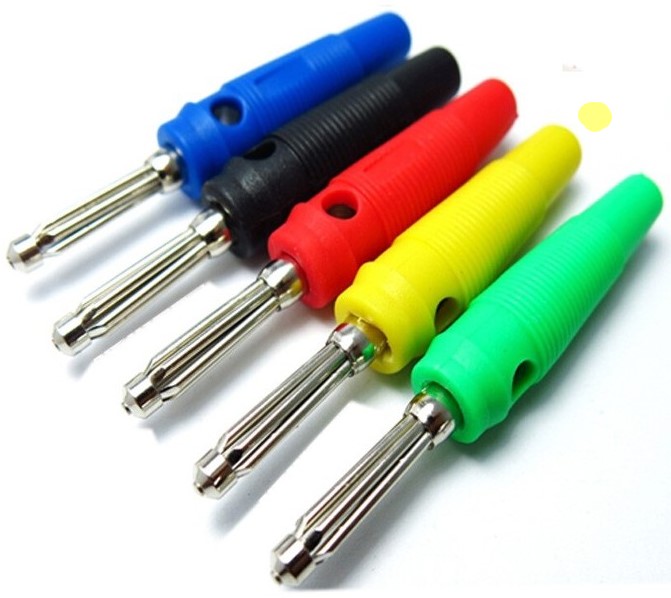 Plug banana macho 4mm amarillo, 20A