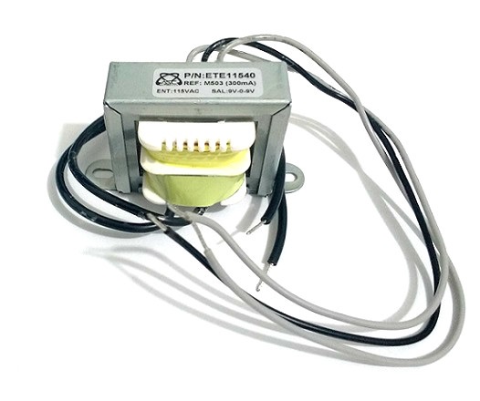Transformador de voltaje secundario 9VAC-0-9VAC