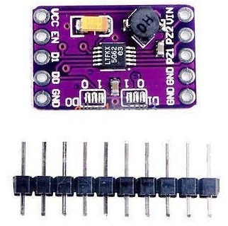 Tarjeta con el colector piezoeléctrico LTC3588