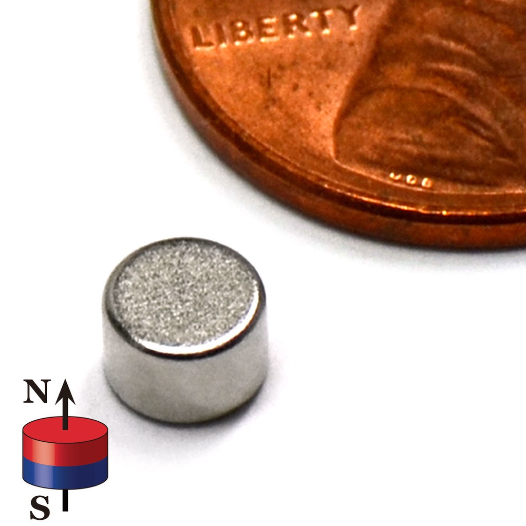 Imán de neodimio N45 4.76x3.175mm