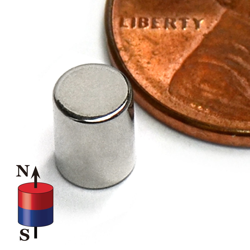 Imán de neodimio N52 4.76x6.35mm