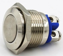 Pulsador metálico redondo 2 pines - 5A