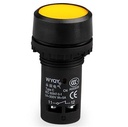 Botón pulsador momentáneo amarillo