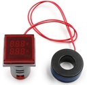 Voltímetro-Amperímetro 20-500VAC, 0-100A pantalla LED roja