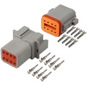 Conector impermeable vehicular tipo DT DEUTSCH macho y hembra 8 pines