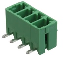 Bornera terminal de 4 pines, tipo desarmable hembra, separación entre pines de 3.81mm