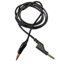 Cable banana-caimán negro de 1 metro