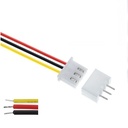 Kit cable conector hembra 2.54mm+conector macho recto para PCB. De 3 pines