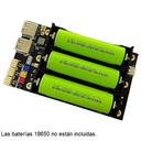 Módulo UPS de 3 baterías 18650. Con USB tipo C y 2 salidas USB