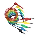 Kit de 5 cables banana a pinzas para pruebas. 5 colores