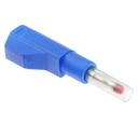 Conector banana aislado retráctil. Azul